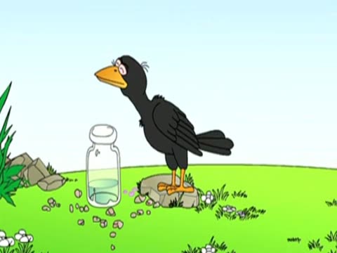 《乌鸦喝水》中的乌鸦用什么原理使瓶子中的水