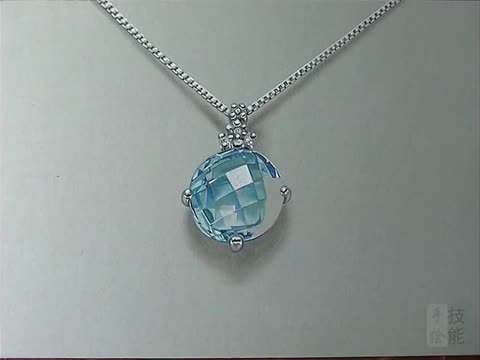 蓝色钻石项链马克笔手绘视频教程 珠宝首饰